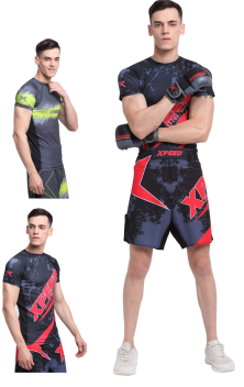 XPEED XP708 rash guard short sleeve with sublimation design, lightweight and stretchy for swimming or water sports.