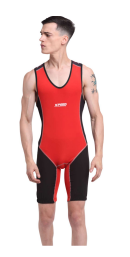 XPEED XP711 men's weightlifting suit made of polyester spandex, designed as a powerlifting singlet with a snug fit and durable fabric.