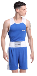 XPEED XP713 boxing shorts and vest set made of 100% polyester, featuring knitted design for boxing training and matches.