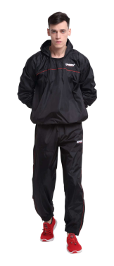XPEED XP715 sauna suit made of 100% polyester woven coated fabric, designed for sweating and fitness training.