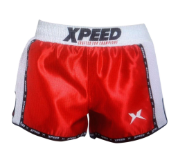XPEED XP731 Muay Thai shorts made of polyester satin with a drawstring, designed for kickboxing and martial arts training.