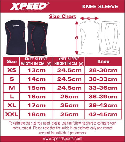 XPEED Knee Sleeve Neoprene Compression Warmth Lightweight Flexible for Endurance Athletes & Long-Term Use