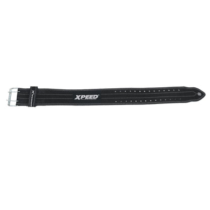 XPEED XP1001 All Leather Power Lifting Belt Suede Double Prong Zinc Buckle for Weightlifting & Strength Training