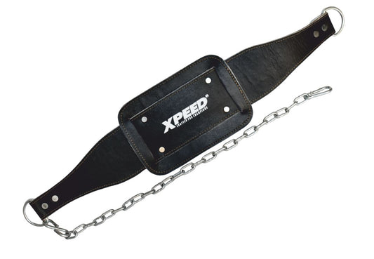 XPEED Dip Belt Split Leather Adjustable Chain for Weighted Dips Pull Ups & Strength Training