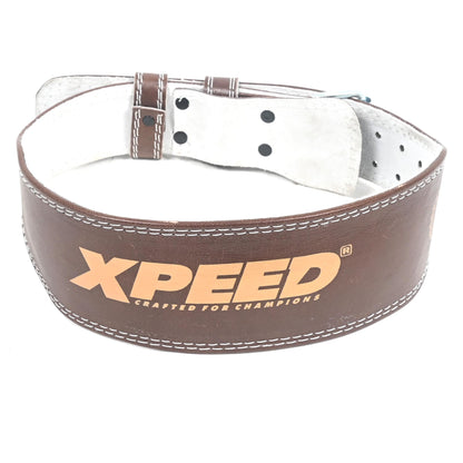 XPEED XP1004 All Leather Weight Lifting Belt 6 Inch Premium Veg-Tan for Core & Lower Back Support