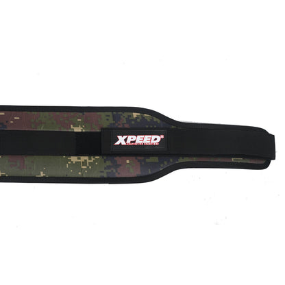 XPEED XP1006 All Nylon Weightlifting Belt 6 Inch Camo with Stainless Steel Slide Bar Buckle for Gym Training