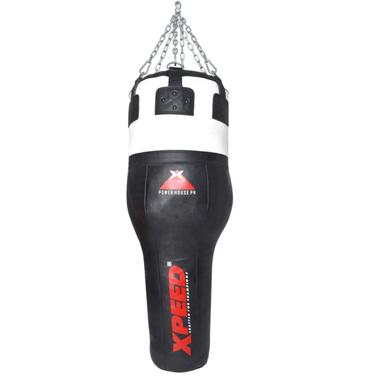 Xpeed XP204 Upper Cut Leather Punch Bag for boxing training, featuring durable all-leather construction and reinforced stitching