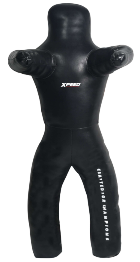 Xpeed XP2428 grappling dummy for MMA, wrestling, judo, and Jiu Jitsu training, showing a realistic full-body training mannequin.