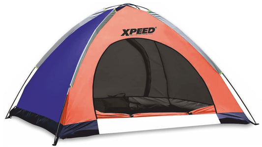 XPEED XP2459 Camping Tent Light 4 Person Dome Polyester Fiberglass Rod Water Resistant Breathable for Outdoor Camping