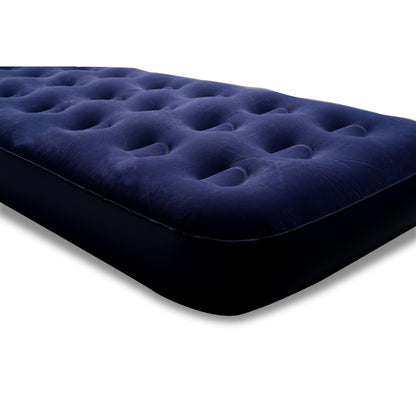 XPEED XP2463 Air Bed Flocked Twin Size PVC 2-in-1 Valve Easy Inflate Deflate with Repair Patch for Camping & Home Use