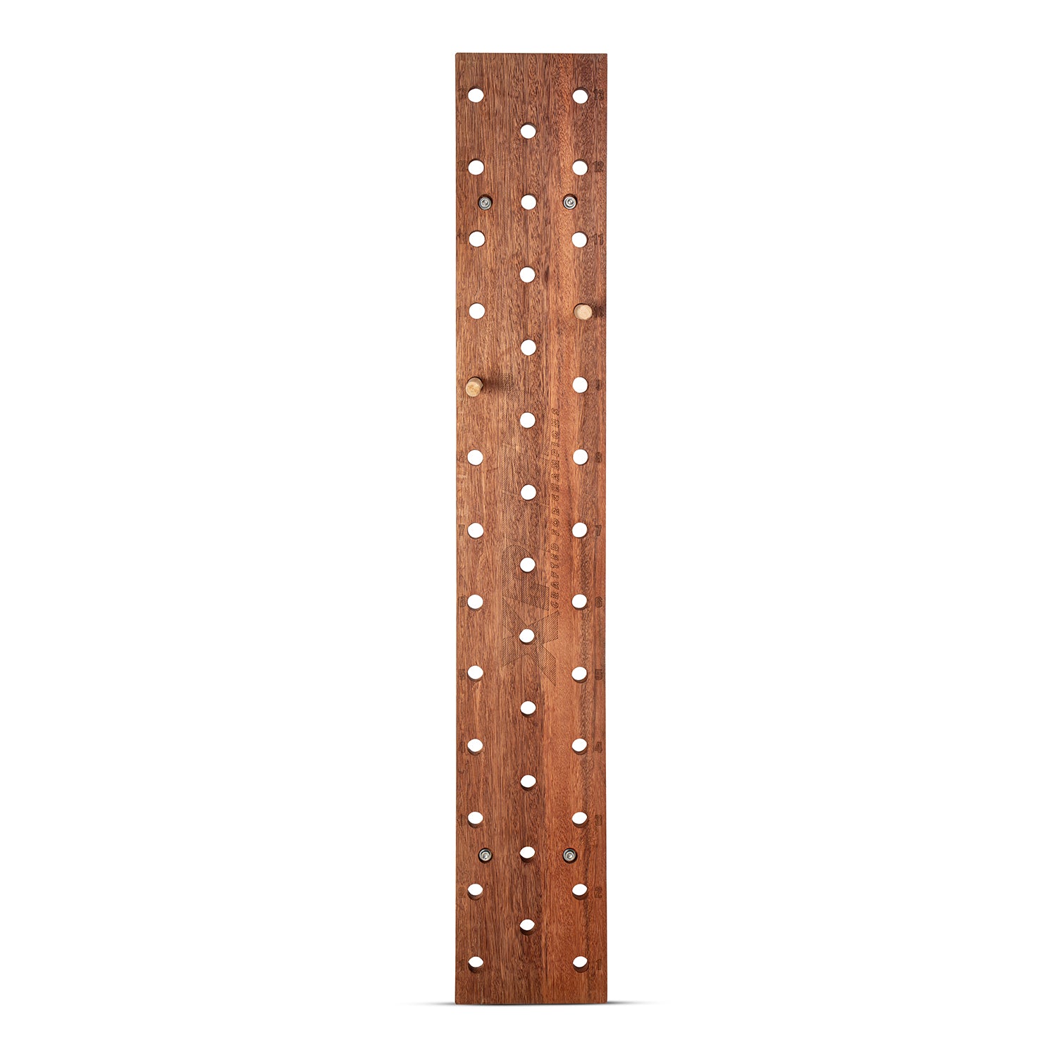 Xpeed Climbing Board – Wooden Pull Up Mounted Climbing Board with Dowel Peg Handles for (Front View)