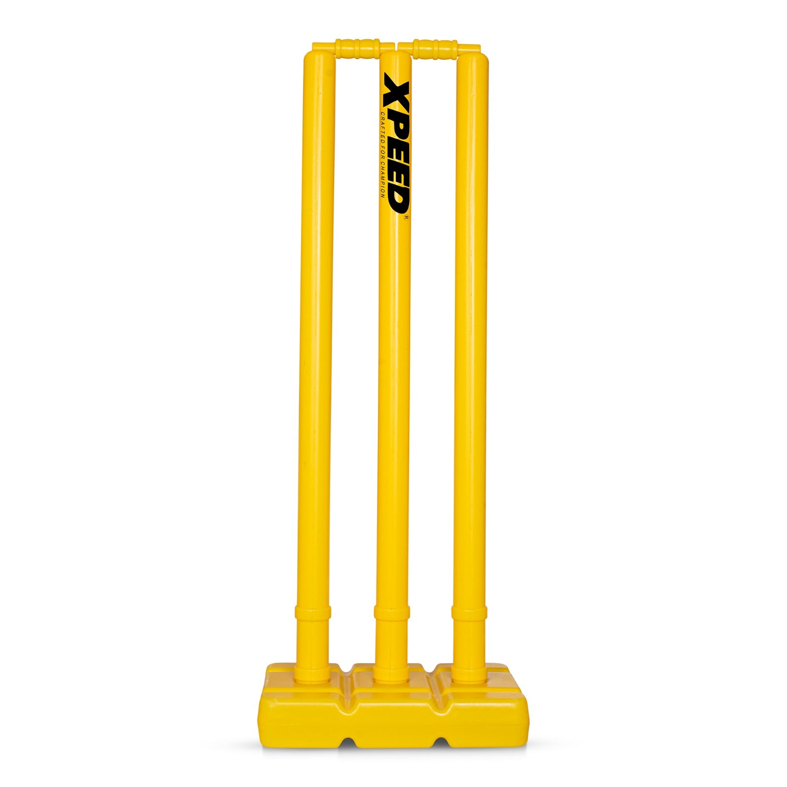 Xpeed Cricket Stumps – Plastic Stump Set Full Size Cricket Stumps & Bails for Practice Match (Front View)