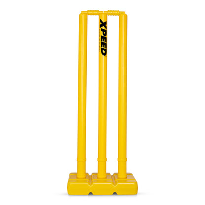 Xpeed Cricket Stumps – Plastic Stump Set Full Size Cricket Stumps & Bails for Practice Match (Front View)