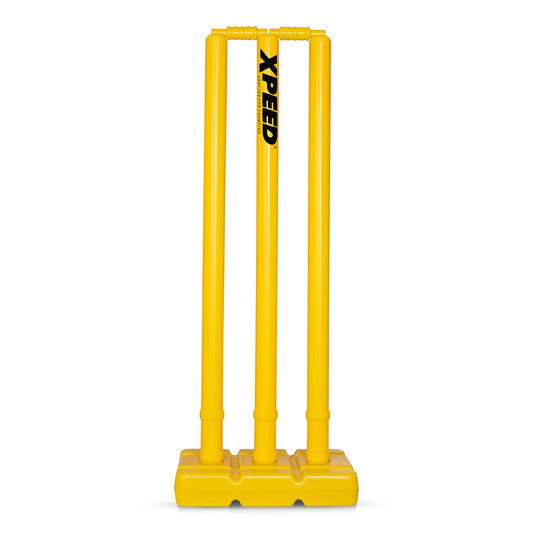 Xpeed Cricket Stumps – Plastic Stump Set Full Size Cricket Stumps & Bails for Practice Match (Front View)